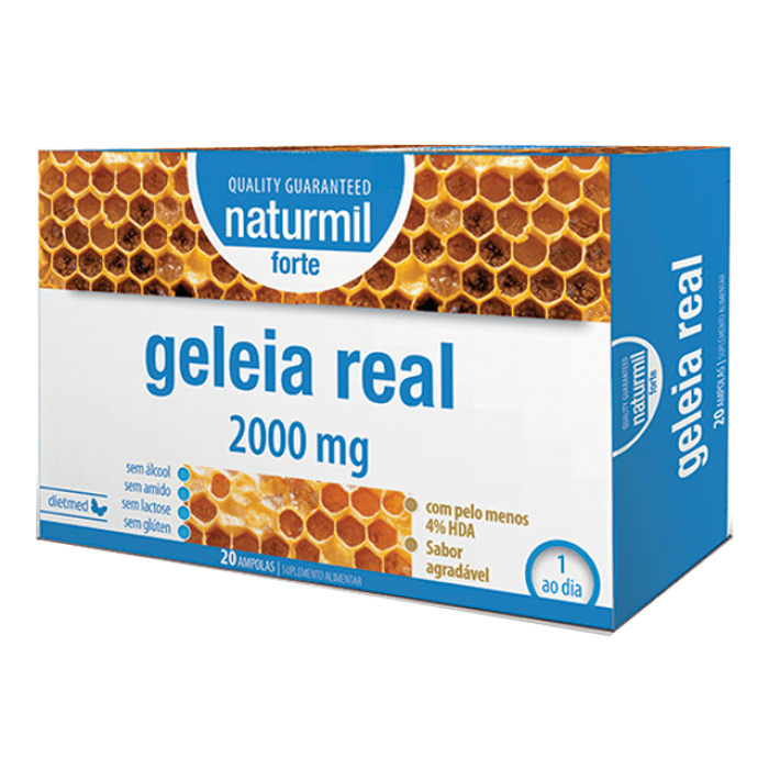 Geleia Real Forte 2000mg 20 ampolas
